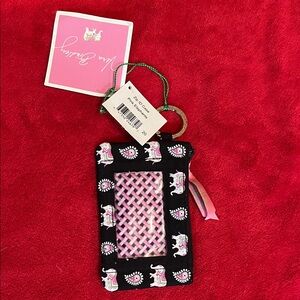 Vera Bradley Black and Pink Patterned ID Holder